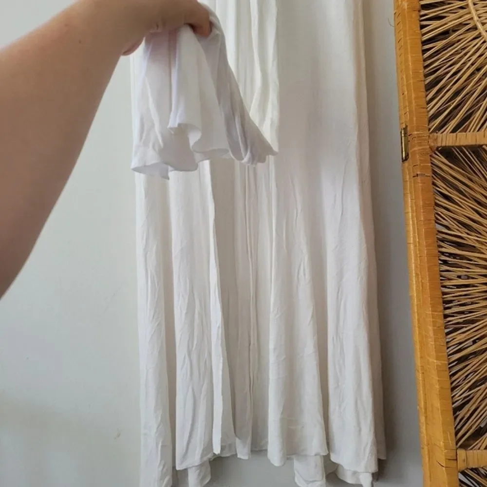 Free People White Maxi Dress Ribbed Boho Beach Sleeveless Small - Picture 6 of 10